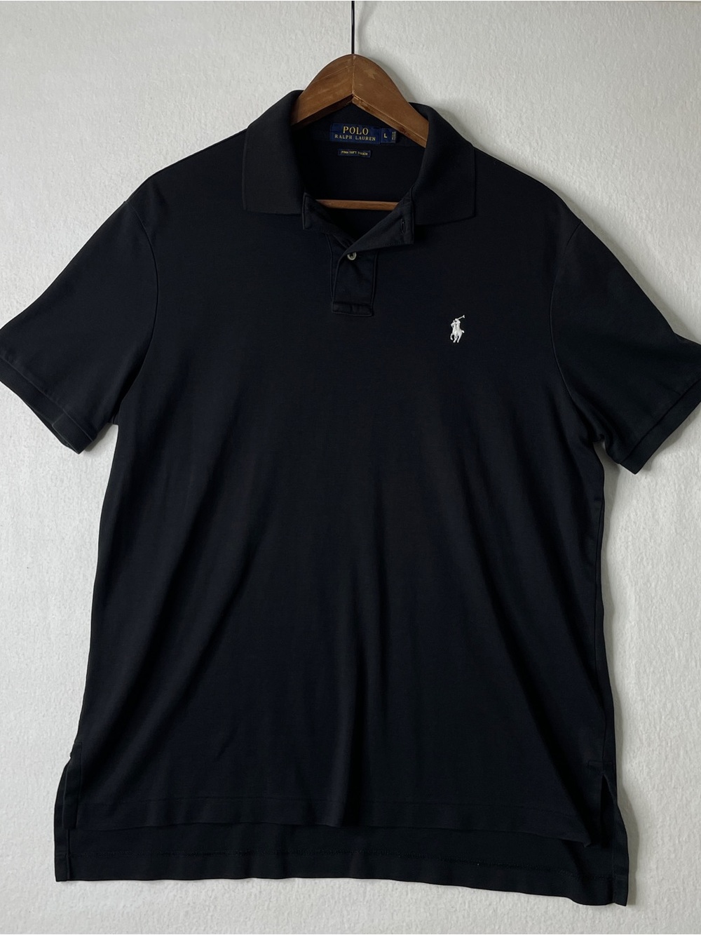 Polo Ralph Lauren Polo Shirt Mens Large Black Classic Fit Pony Logo Preppy Work